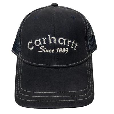 Vintage Carhartt Hat Cap Black Snapback Spell Out Trucker Y2K Work Wear Dad Mesh - Image 1 of 4