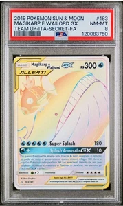 POKEMON PSA 8 MAGIKARP e WAILORD GX SECRET RARE 183/181 TEAM UP ITALIANO POP 1🌍 - Imagen 1 de 4
