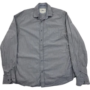 Lacoste Slim Fit Button-Up Striped Shirt Blue Mens 41 / Large - Picture 1 of 6