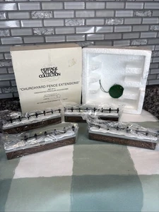 DEPT 56 Set of 4 Heritage Village Churchyard Fence Extensions 5807-6 Retired - Picture 1 of 3