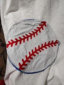 Coperta di sicurezza Mud Pie Sport Baby Lovey Minky Baseball Cerchio Punti Blu Ragazzo - Foto 1 di 9