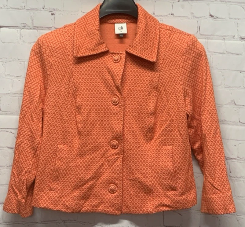 cabi Medium Orange Blazer Women's Jacket Suit Separate - Imagem 1 de 4