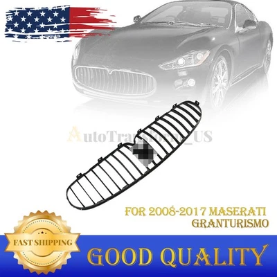 NEW Fits 2008-2017 Maserati GranTurismo Black+Plating Front Bumper Grill - Image 1 of 4