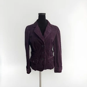 Ann Taylor Loft Blazer Jacket Womens Size 6 Purple Corduroy Cotton Long Sleeve - Picture 1 of 7