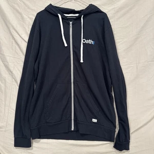 Marine Layer Sweater Mens Large Black Full Zip Hoodie Fleece Cotton Casual - Picture 1 of 8