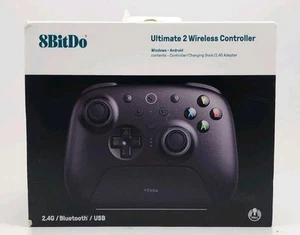 8BitDo Ultimate 2 2.4Ghz Bluetooth Controller + Charging Dock - Black 81HE - Picture 1 of 14