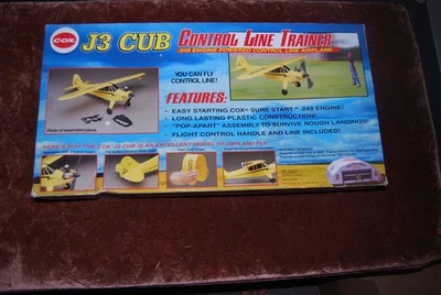 COX J3 Cub Control Line Gas powered airplane. NEW Open Box. Never Been Used. - Image 1 of 3