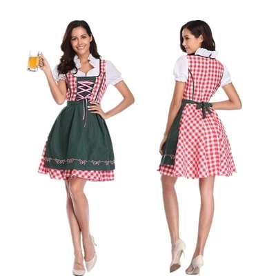 Trachtenschürze Oktoberfest Kostüm Biermädchen Tracht UK Damen deutsch bayrisch Dirndl