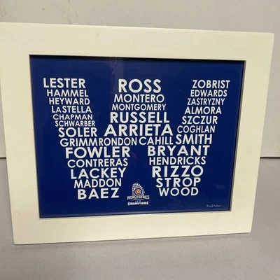 Impresión artística enmarcada de la Serie Mundial 2016 de los Chicago Cubs Foto 1 de 2