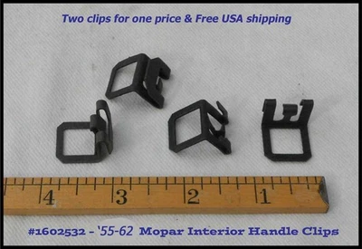 Nuevo de Lote Antiguo 1955-1962 Clips de Manija de Puerta x2 Plymouth Dodge Chrysler Imperial DeSoto 1960 Foto 1 de 4