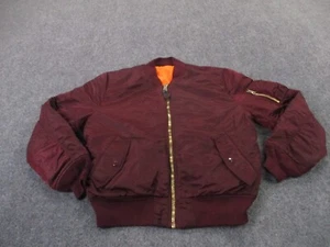 Alpha Industries Jacket Mens XL MA 1 Flight Bomber Maroon Military Intermediate - Picture 1 of 10