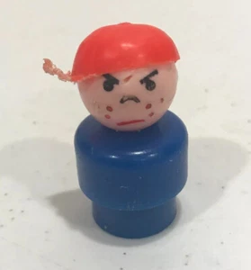 Vintage 1970’s Fisher Price ACPP Blue Boy Frowning Freckles w/ Red Sideways Cap - Bild 1 von 7