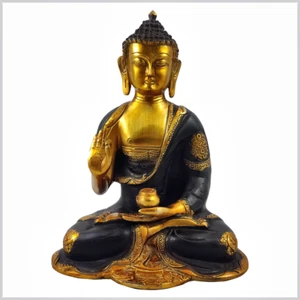 Lehrender Buddha Messing braungold 25cm 3kg Buddha der Lehre Vitarka Mudra - Bild 1 von 3