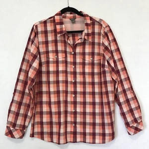 Eddie Bauer Shirt Womens 2XL XXL FALL Plaid Travex Button Up Vented Top - Picture 1 of 10
