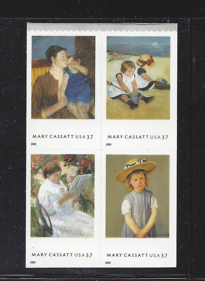 US Scott # 3804 - 3807 Mary Cassatt Block of 4 From Pane 3807b / 2003 MNH - Image 1 of 1