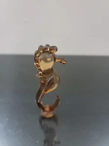 Glass Seahorse Figurine Brown Glass Miniature Ocean Nautical Decor 3 1/4" - Picture 1 of 4