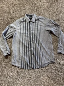 Tommy Bahama Mens Shirt Button Down Size Medium Gray Black Long Sleeve - Picture 1 of 9