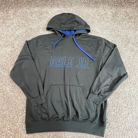 NASCAR Dale Earnhardt Jr Sweatshirt Mens Large Black Blue Pullover Racing Cover
