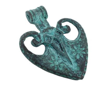 Rimorchio Herz Foglia Ottone Con Patina IN Used Look Minott 28001 - Immagine 1 di 2