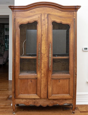 Imposing Antique French Provincial Walnut Armoire or Wardrobe Cabinet Cover
