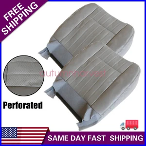 For 94-96 Chevy Impala SS Sedan 4-Door 2x Front Bottom Leather Seat Cover Gray - Picture 1 of 14