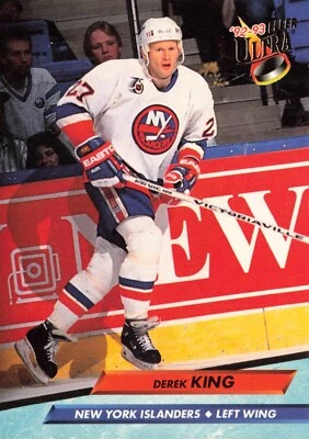 DEREK KING 1992-93 Fleer Ultra #128 NEW YORK ISLANDERS NHL Hockey Card - Image 1 of 2