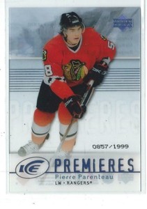 Pierre Parenteau 2007/08 Upper Deck Ice Rookie Card #109  #0857/1999
