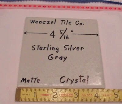 1 шт. Серебро - серый: хрустальная глазурь: керамическая плитка от Wenczel Co. 4-5/16" - Изображение 1 из 4