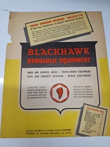 Blackhawk Hydraulic Equipment Buyers Guide Porto Power Hand & Service Jacks - Picture 1 of 12