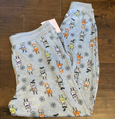Jaclyn Smith Halloween Pajana Pantalones Talla L Jogger Estilo Perros Calabaza Araña Foto 1 de 4