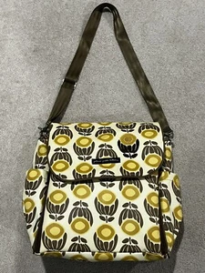 Petunia Pickle Bottom Backpack-Diaper Bag Yellow-Brown Floral Pattern - Picture 1 of 18