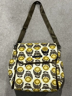 Mochila Petunia Pickle Bottom-Bolsa de Pañales Amarillo-Marrón Patrón Floral Foto 1 de 4