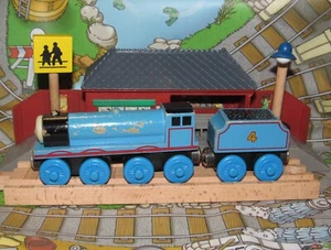 Motor de vía de tren de madera Thomas Gordon con licitación de carbón plano pintado - Imagen 1 de 5