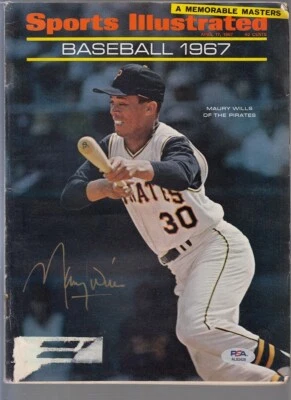 Maury Wills signed Pirates 1967 Sports Illustrated Magazine PSA/DNA 91421 - Image 1 of 2