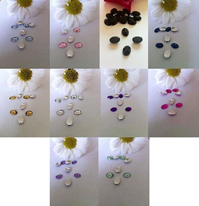 200 8x6mm Flat Back Acrylic Oval Rhinestones - FREE UK P&P - Picture 1 of 21