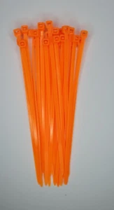 Corbatas de cable medianas - Paquete de 25 naranja brillante - 100 mm - Cables de fácil seguridad - P&P del Reino Unido - Imagen 1 de 2