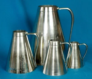 Set Of 4 W & LE Gurley Liquid Measures: Gallon Quart Pint 1/2 Pint c. 1905-1920 - Picture 1 of 18