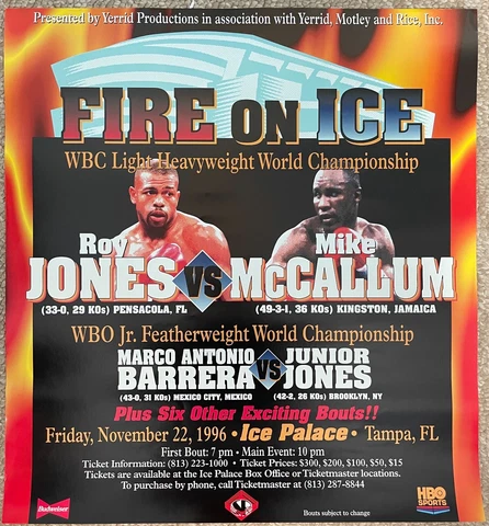 Ry Jones Jr vs McCallum FIRE on ICE Official Fight Poster 19.5x18 Cover