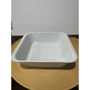 Vintage Lauffer White Japan Mid Century Casserole Dish 8” By 7.5” oh thank you - Picture 1 of 3