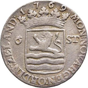 FITZ Niederlande Zeeland 6 Stuivers 1769 Scheepjesschelling Silber   °TCH765 - Bild 1 von 2