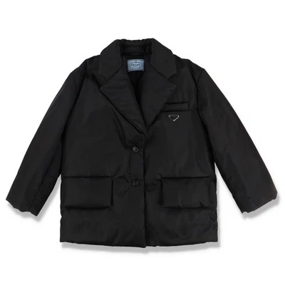 Prada Black Re-Nylon Padded Down Blazer Jacket | Size IT 42 (M) FW22 RRP $3500 - Image 1 of 4