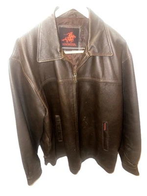 Winchester Mens Leather Jacket Brown Coat Large Full Zip Bomber Snap Cuffs - Image 1 of 4