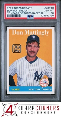 Actualización Topps 2021 70 años de Topps béisbol #70Yt8 Don Mattingly Pop 4 PSA 10 Foto 1 de 3