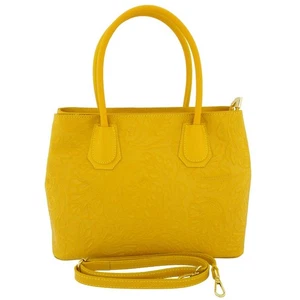 Bolso de hombro Fioretta italiano con asa superior de cuero en relieve con flores para mujer - Imagen 1 de 7