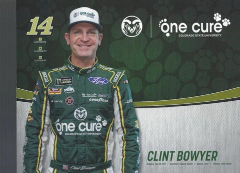 2019 CLINT BOWYER ONE CURE NASCAR MONSTER ENERGY CUP SERIES POSTCARD Cover