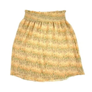 Vintage DKNY Silk Skirt Womens Size 2 Dot Pattern Shirred Smocked Waist Y2K - Picture 1 of 11