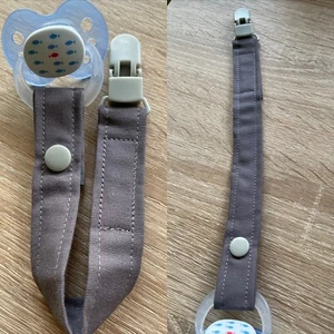 Schnullerband Schnullerkette Nuckelband Grau Uni *Art:SB#A30 - Bild 1 von 10