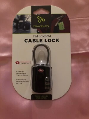 NUEVO Travelon Cable Lock TSA Aceptado 3 Diales Combinación Negro Sellado Foto 1 de 2
