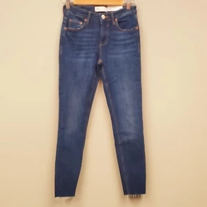 Pantalones de mezclilla Zara The ajustados en azul puro tiro medio para mujer talla 4 nuevos con etiquetas - Imagen 1 de 9