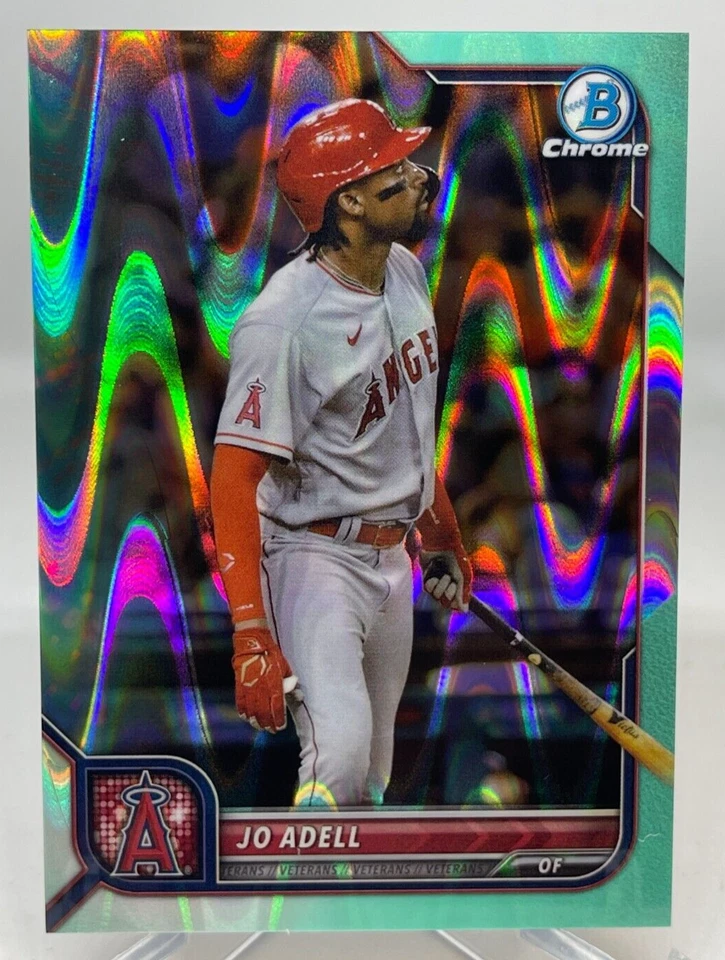 Jo Adell 2022 Bowman Chrome Aqua RayWave #038/199 LA Angels - Image 1 of 3